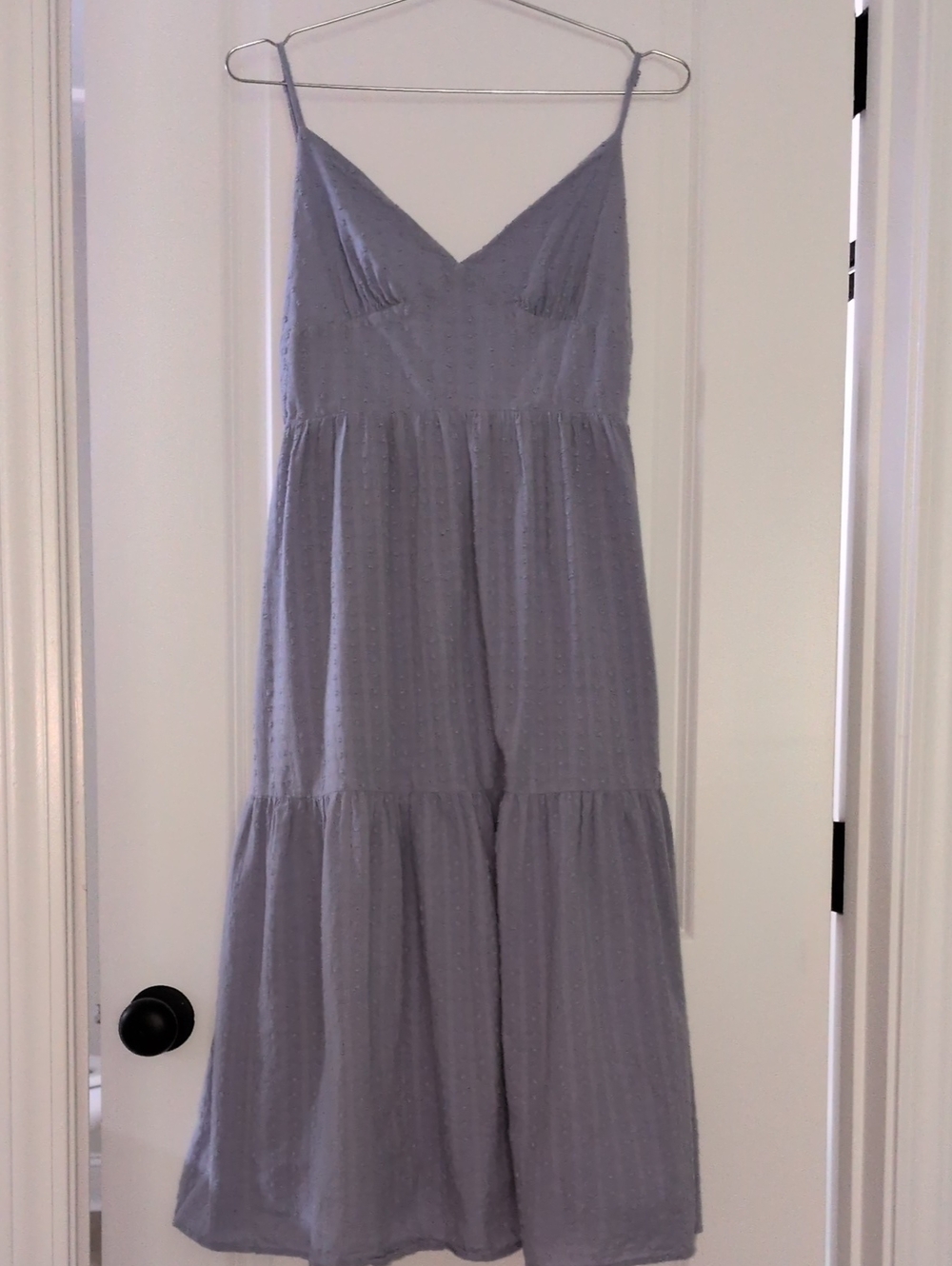 Lulu's Light Blue Spaghetti-Strap Tiered Maxi Dress Size Small